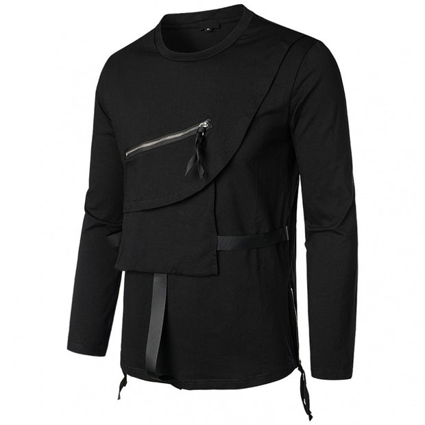 Dark Autumn Personalized Work Clothes Round Neck Bottoming Shirt Long Sleeve T-shirt Men